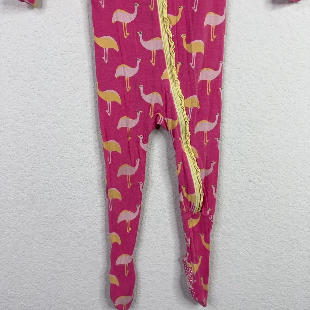 Kickee Pants 2PC Pajama Bundle 18-24M Bamboo Pink Dog Flamingo Sleeper Whimsical